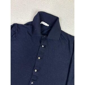 Suitsupply Womens XL Blue 100% Merino Wool Button Cardigan Sweater SW1730